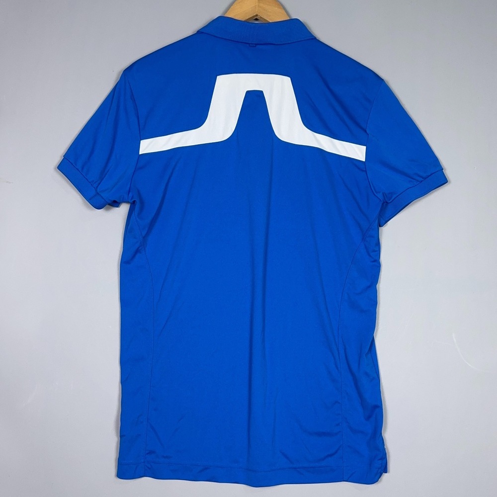 J.Lindeberg Reg Tx Jersey Polo Shirt Mens Medium Blue Golf Sportswear Summer